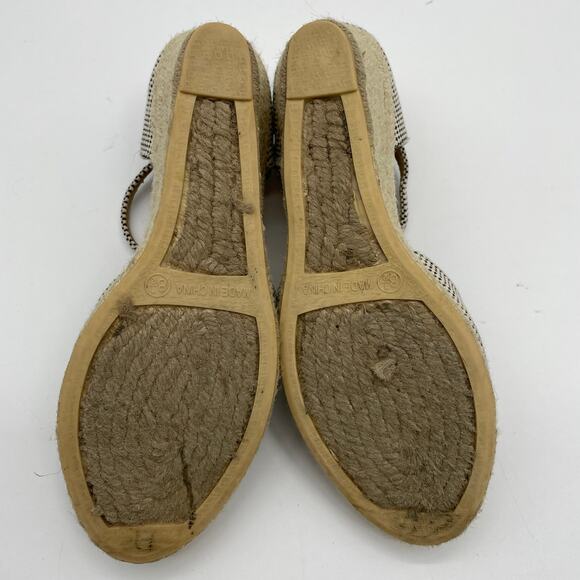 TALBOTS Wedge Two Tone Textured Floral Espadrille Heels Women's Sz 8.5 - Picture 9 of 10